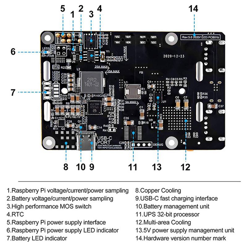 AA08-2X Voor Raspberry Pi 4 UP - Raspberry Pi Uninterrupted Power Supply Ups 18650 recensie en prijs