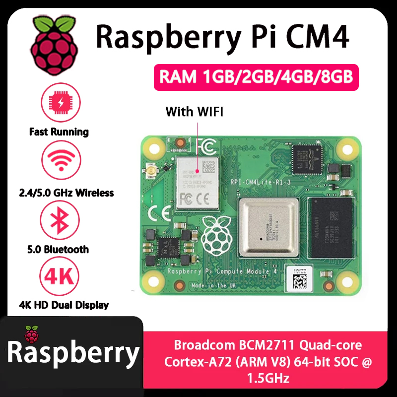 Raspberry Pi CM4 1 GB/2 GB/4 G - Raspberry Pi Compute Module 4 8Gb 32Gb Emmc recensie en prijs